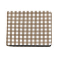Brown And White Check Pattern Print Bifold Wallet