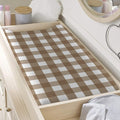 Brown And White Check Pattern Print Changing Pad Cover
