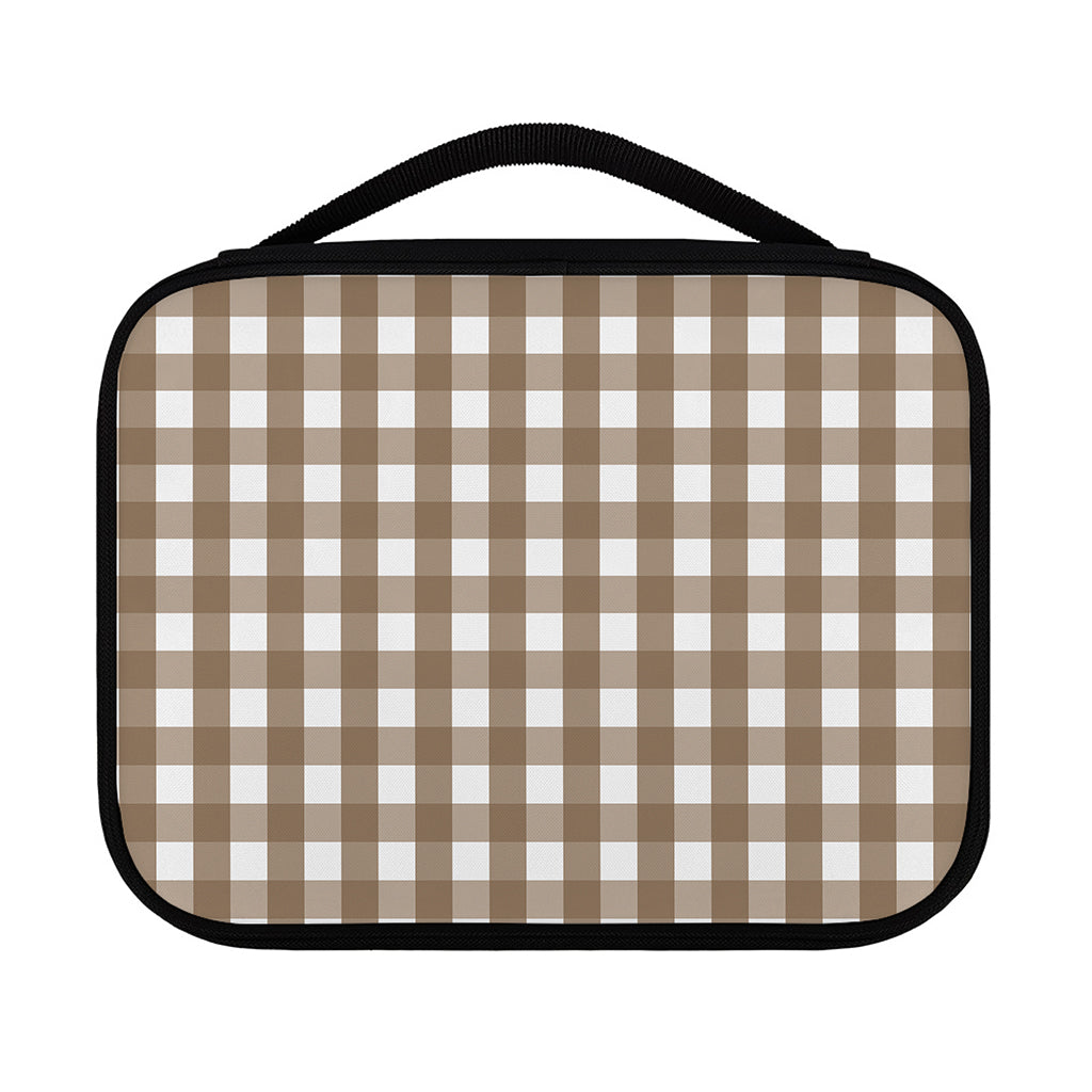 Brown And White Check Pattern Print Classic Bible Case