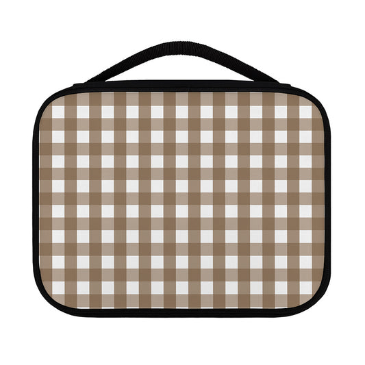 Brown And White Check Pattern Print Classic Bible Case