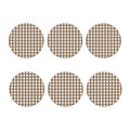 Brown And White Check Pattern Print Coaster Set