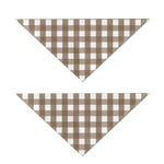 Brown And White Check Pattern Print Dog Bandana