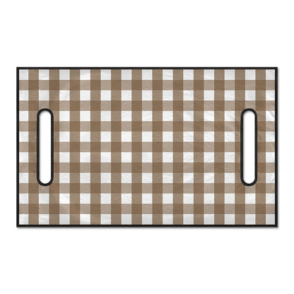 Brown And White Check Pattern Print Golf Cart Seat Cover