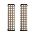 Brown And White Check Pattern Print Handle Covers