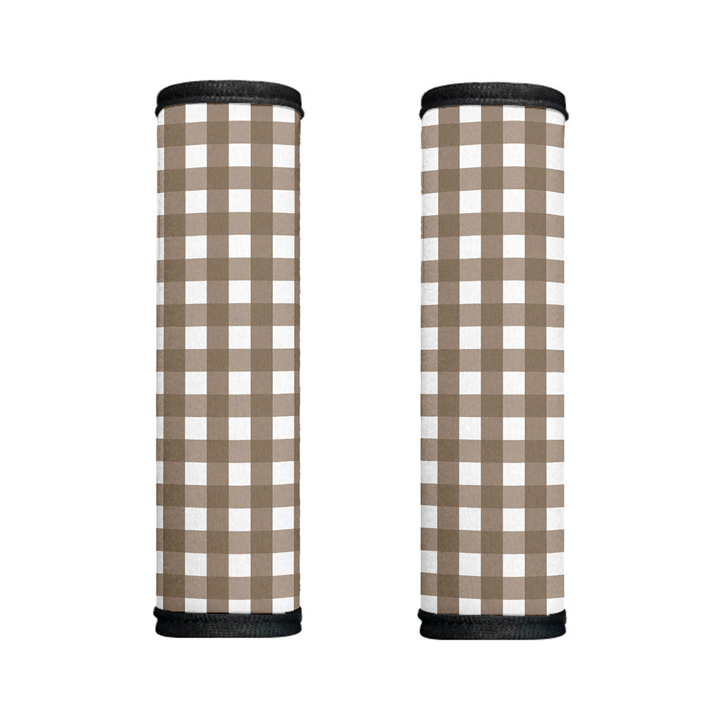 Brown And White Check Pattern Print Handle Covers