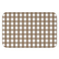 Brown And White Check Pattern Print Indoor Door Mat