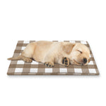Brown And White Check Pattern Print Pet Cooling Mat Cover