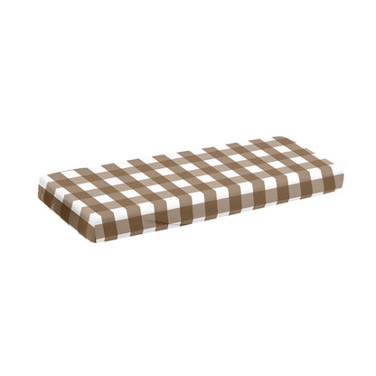 Brown And White Check Pattern Print Piano Keyboard Cover