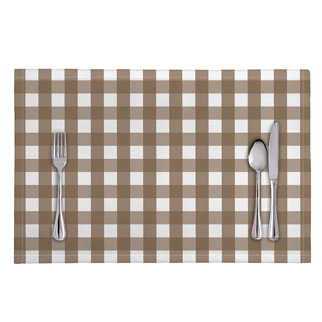 Brown And White Check Pattern Print Placemat