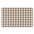 Brown And White Check Pattern Print Polyester Doormat