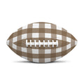 Brown And White Check Pattern Print Rugby Ball