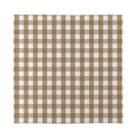 Brown And White Check Pattern Print Silk Bandana