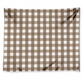 Brown And White Check Pattern Print Tapestry