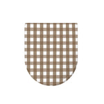 Brown And White Check Pattern Print Toilet Lid Cover