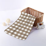 Brown And White Check Pattern Print Towel
