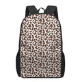Brown And White Cow Pattern Print 17 Inch Backpack