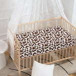 Brown And White Cow Pattern Print Baby Crib Sheet
