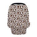 Brown And White Cow Pattern Print Baby Seat Cover