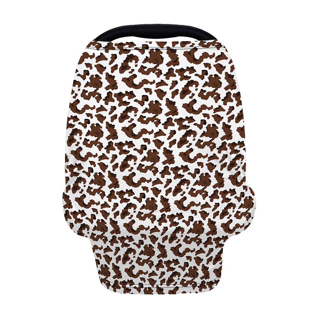Brown And White Cow Pattern Print Baby Seat Cover