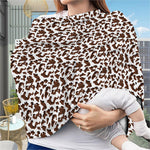 Brown And White Cow Pattern Print Baby Seat Cover
