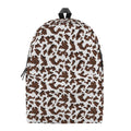 Brown And White Cow Pattern Print School Backpack