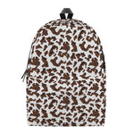 Brown And White Cow Pattern Print Backpack