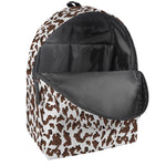Brown And White Cow Pattern Print Backpack
