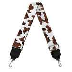 Brown And White Cow Pattern Print Bag Strap