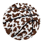 Brown And White Cow Pattern Print Basketball