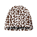 Brown And White Cow Pattern Print Beanie