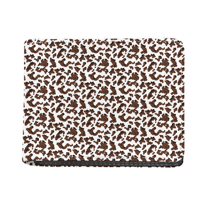 Brown And White Cow Pattern Print Bifold Wallet