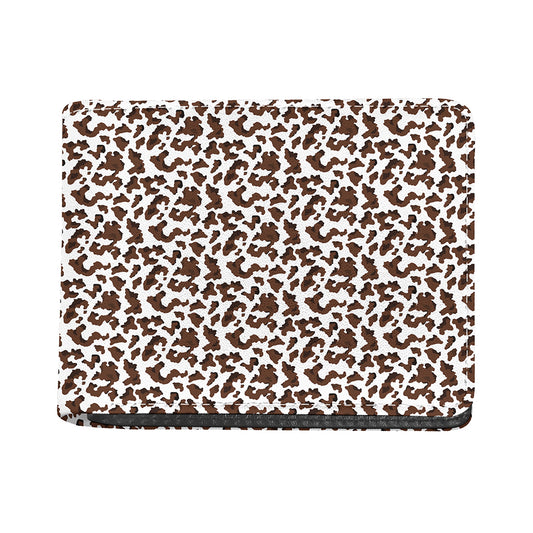 Brown And White Cow Pattern Print Bifold Wallet