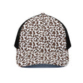 Brown And White Cow Pattern Print Black Mesh Trucker Hat