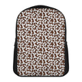 Brown And White Cow Pattern Print Casual Backpack