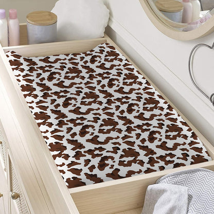 Brown And White Cow Pattern Print Changing Pad Cover