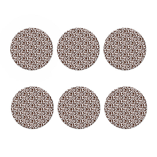 Brown And White Cow Pattern Print Coaster Set