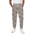 Brown And White Cow Pattern Print Cotton Sweatpants