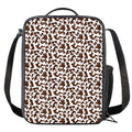 Brown And White Cow Pattern Print Crossbody Lunch Bag
