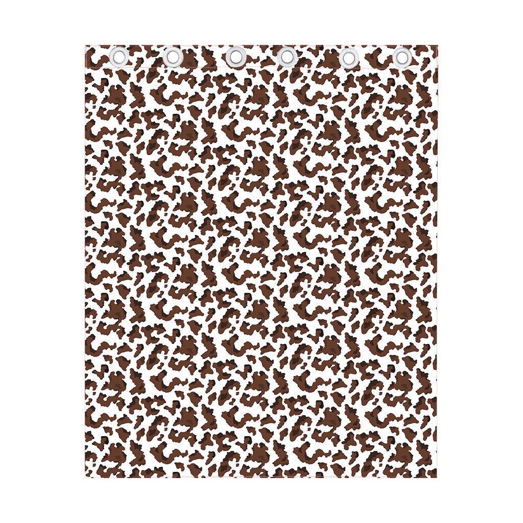 Brown And White Cow Pattern Print Curtain