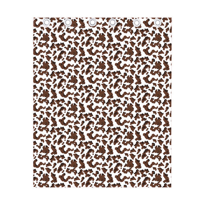 Brown And White Cow Pattern Print Curtain