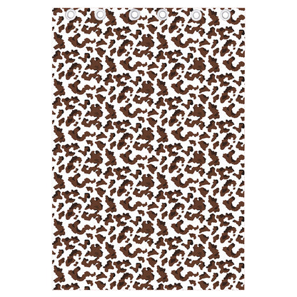 Brown And White Cow Pattern Print Curtain