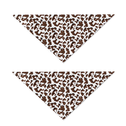 Brown And White Cow Pattern Print Dog Bandana