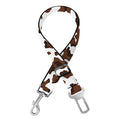 Brown And White Cow Pattern Print Dog Seat Belt