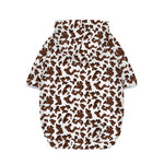 Brown And White Cow Pattern Print Dog Zip Up Hoodie