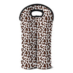 Brown And White Cow Pattern Print Double Neoprene Wine Tote