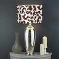 Brown And White Cow Pattern Print Drum Lamp Shade