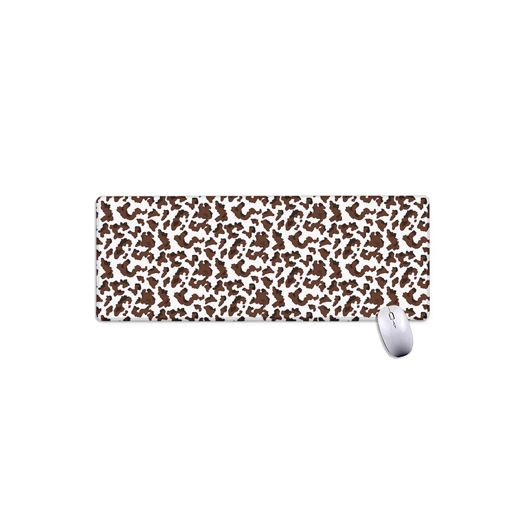 Brown And White Cow Pattern Print Extended Mouse Pad