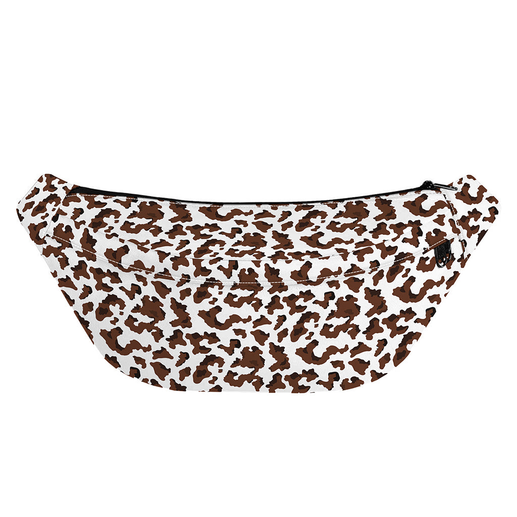 Brown And White Cow Pattern Print Fanny Pack