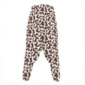 Brown And White Cow Pattern Print Hammer Pants