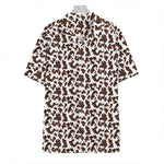 Brown And White Cow Pattern Print Hawaiian Shirt